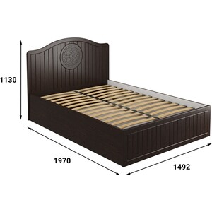 фото Кровать с ламелями и подъемным механизмом compass монблан мб-605к 190x140 орех шоколадный