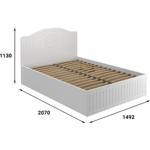 Кровать с ламелями и подъемным механизмом Compass Монблан МБ-605К 200x140 белое дерево
