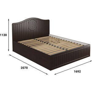 фото Кровать с ламелями и подъемным механизмом compass монблан мб-606к 200x160 орех шоколадный