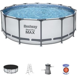 Каркасный бассейн Bestway 5612X BW Steel Pro Max 427х122см, 15232л, фил.-насос 3028л/ч, лестница, тент