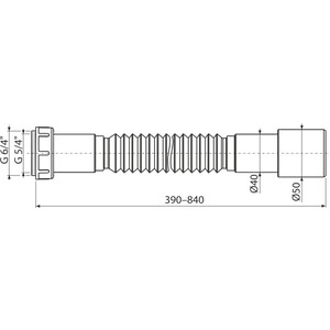 Гофра для сифона AlcaPlast 6/4''x40 (A793) 6/4