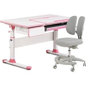 фото Комплект fundesk парта toru pink + кресло primo grey