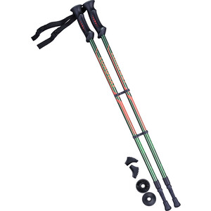 фото Палки для скандинавской ходьбы berger longway, 77-135 см, 2-секционные, тёмно-зеленый/оранжевый