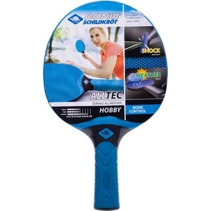 фото Ракетка для настольного тенниса donic-schildkrot alltec hobby, всепогодная, синий/черный