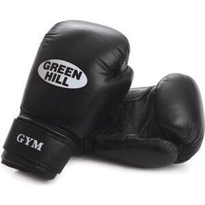 фото Перчатки боксерские green hill gym bgg-2018, 10oz, кожа, черный
