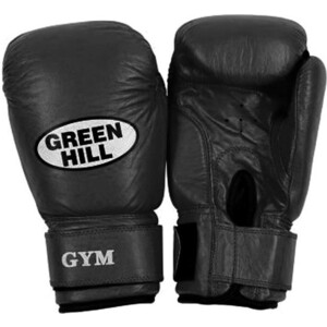 фото Перчатки боксерские green hill gym bgg-2018, 12oz, кожа, черный