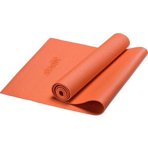 фото Коврик для йоги starfit fm-101 pvc 173x61x0,4 см, оранжевый 1/20