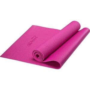 фото Коврик для йоги starfit fm-101 pvc 173x61x0,5 см, розовый 1/16