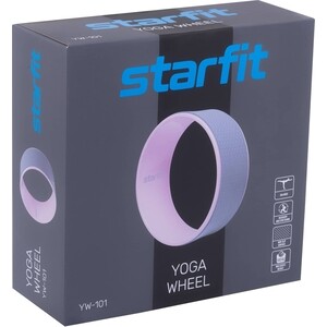 фото Колесо для йоги starfit yw-101, 32 см, серо-розовый