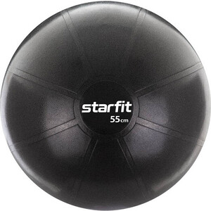 фото Фитбол starfit pro gb-107 55 см, 1100 гр, без насоса, чёрный (антивзрыв)