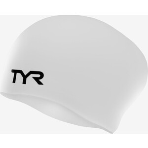 фото Шапочка для плавания tyr long hair wrinkle-free silicone cap, силикон, белый (lcsl/100)