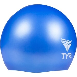 фото Шапочка для плавания tyr wrinkle free junior silicone cap, силикон, голубой (lcsjr/428)