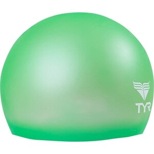 фото Шапочка для плавания tyr wrinkle free junior silicone cap, силикон, зеленый (lcsjr/326)