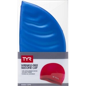 фото Шапочка для плавания tyr wrinkle free silicone cap, силикон, голубой (lcs/420)