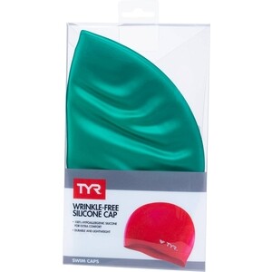 фото Шапочка для плавания tyr wrinkle free silicone cap, силикон, зеленый (lcs/310)