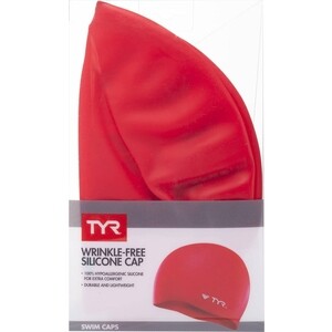 фото Шапочка для плавания tyr wrinkle free silicone cap, силикон, красный (lcs/610)