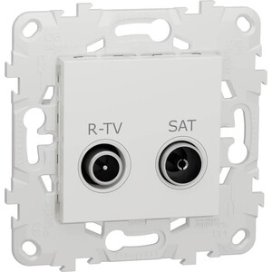 фото Розетка schneider electric r-tv/sat проходная unica new nu545618