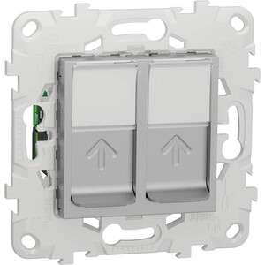 фото Розетка schneider electric компьютерная rj45x2 unica new cat. 6 utp nu542430