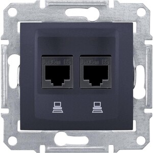 фото Розетка schneider electric компьютерная 2xrj45 sedna stp sdn4600170