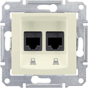 фото Розетка schneider electric компьютерная 2xrj45 sedna utp sdn4800147