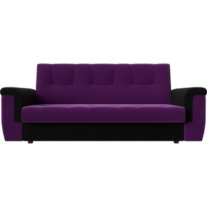 Прямой диван АртМебель Эллиот микровельвет фиолетовый черный