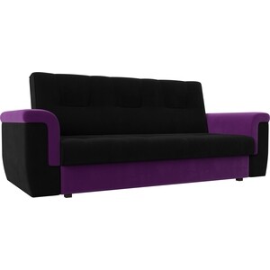 Прямой диван АртМебель Эллиот микровельвет черный фиолетовый прямой диван артмебель эллиот микровельвет сиреневый