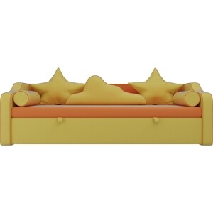 Детский диван-кровать АртМебель Рико экокожа оранжевый желтый