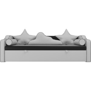 Детский диван-кровать АртМебель Рико экокожа черный белый