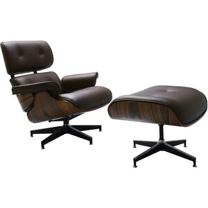 Комплект Bradex Кресло Eames lounge Chair коньячный и оттоманка Eames lounge Chair коньячный (FR 0006-7) sen оттоманка