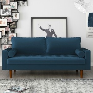 Диван Bradex Scott трехместный синий (FR 0479) диван bradex scott трехместный пыльно розовый fr 0477