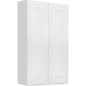 Подвесной шкаф Style line Альба Люкс 60x24 белый (ЛС-000010051) зеркальный шкаф 80x75 см дуб веллингтон белый матовый l grossman альба 208006
