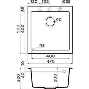 Кухонная мойка Omoikiri Bosen 47 GR leningrad grey (4993594)