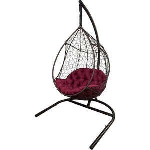 фото Подвесное кресло ecodesign сириус темно-коричневый, подушка бордовая пкр-005 brown/burgundy