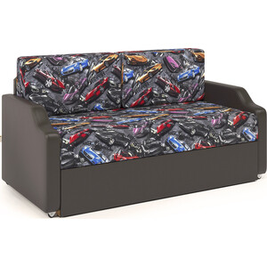 Кушетка Шарм-Дизайн Малыш машинки и экокожа шоколад диван кровать шарм дизайн уют 2 шоколад
