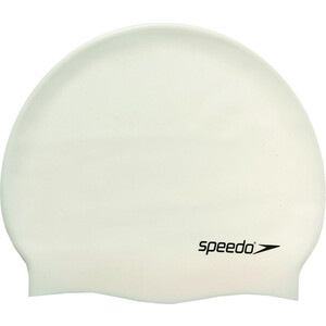 фото Шапочка для плавания speedo plain flat silicone cap арт. 8-709910010, белый, силикон