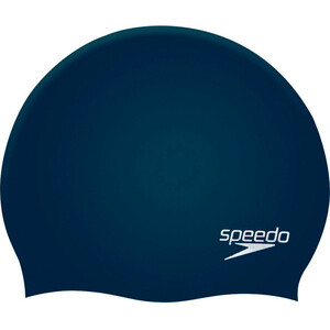 фото Шапочка для плавания speedo plain flat silicone cap арт. 8-709910011, темно-синий, силикон