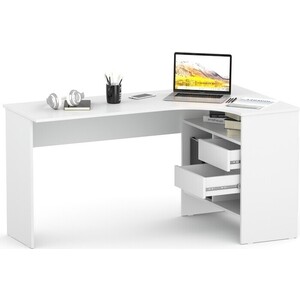 Стол письменный СОКОЛ СПм-25 белый правый стол письменный сокол спм 25 правый бетон