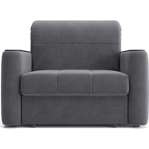 Кресло Агат Ницца 0.8 - Velutto 32 серый/накладка венге