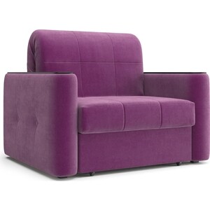 Кресло Агат Ницца 0.8 - Velutto 15 фиолетовый/накладка венге кресло артмебель торин микровельвет фиолетовый