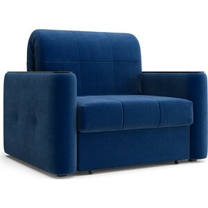 Кресло Агат Ницца 0.8 - Velutto 26 синий/накладка венге шкаф комбинированный с 3 дверьми это мебель абрис пм 332 25 исп 2 дуб адриатика синий белый