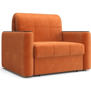 Кресло Агат Ницца НПБ 0.8- Velutto 27 оранжевый/накладка венге