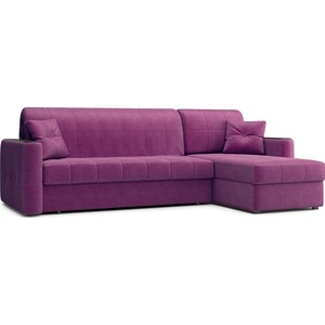Диван Агат Ницца уголовой универсал НПБ 1.4 - Velutto 15 фиолетовый/накладка венге диван агат ницца нпб 1 4 velutto 15 фиолетовый накладка венге