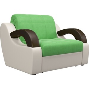 Кресло Агат Мадрид 0.8 - Velutto 31 зеленый/беж кожзам/ коричневая накладка кресло артмебель норден микровельвет зеленый