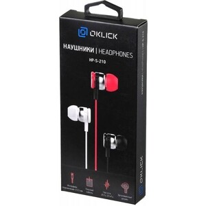 Наушники Oklick HP-S-210 1.2м красный проводные в ушной раковине (D1-1)