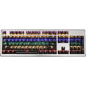 Клавиатура Oklick 970G Dark Knight механическая черный/серебристый USB for gamer LED беспроводная двухрежимная механическая клавиатура клавиатура с 19 клавишами anti ghosting