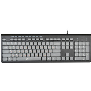 Клавиатура Oklick 480M черный/серый USB slim Multimedia клавиатура oklick 830st usb беспроводная slim multimedia touch 1011937