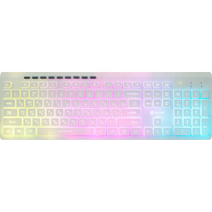 Клавиатура Oklick 490ML белый USB slim Multimedia LED клавиатура мышь a4tech fstyler fg1012 клав белый мышь белый usb беспроводная multimedia fg1012 white