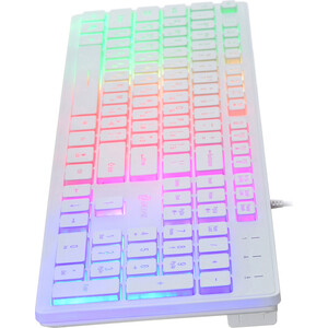 Клавиатура Oklick 550ML белый USB slim Multimedia LED - фото 3