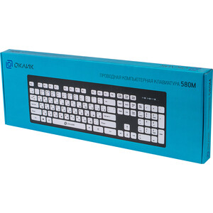Клавиатура Oklick 580M черный USB slim - фото 5