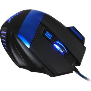Мышь Oklick 775G Ice Claw черный/синий оптическая (2400dpi) USB (6but) мышь oklick 765g symbiont оптическая 2400dpi usb 6but